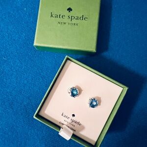 Kate Spade Teal Blue & Silver Stud Earrings
